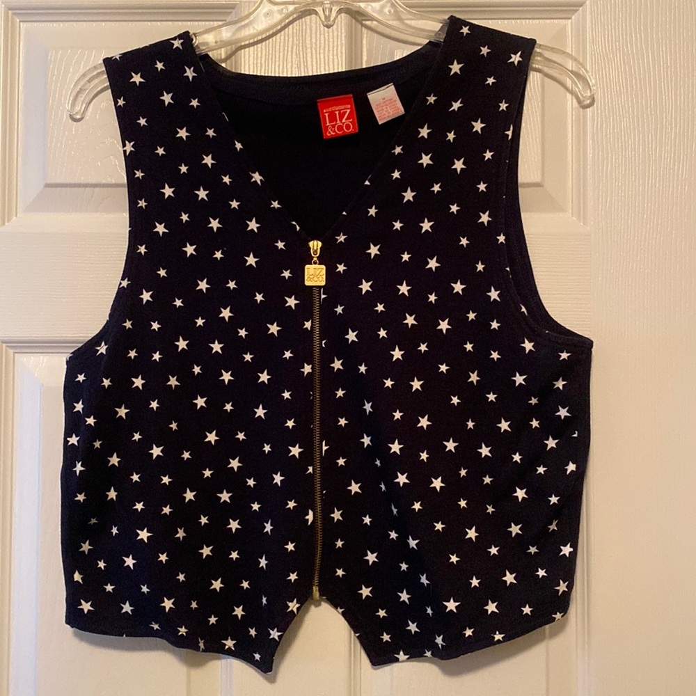 Liza Claiborne Navy Vest